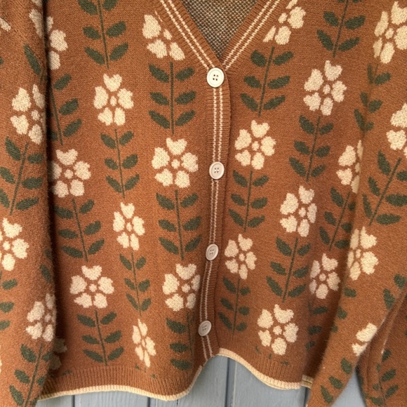 Hyfve Floral Brown Cardigan Large - Picture 5 of 7